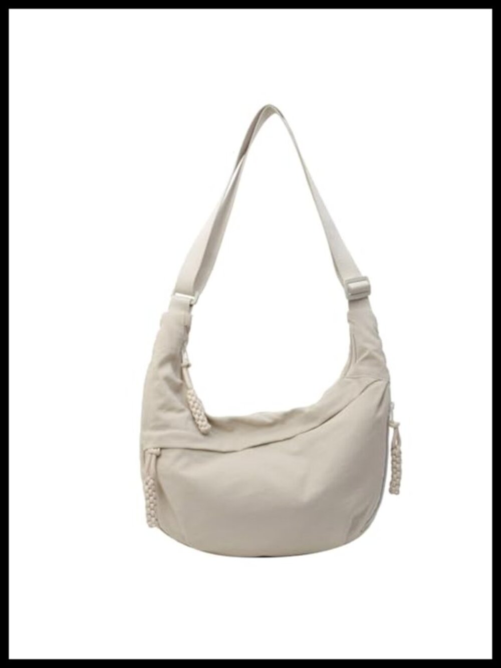 Crescent Crossbody Bag Nylon Travel Hobo Purse with Tablet Pocket